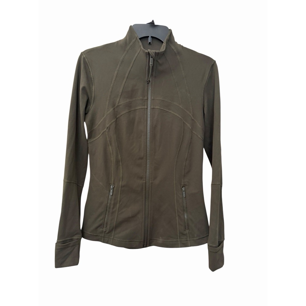 Lululemon Define Jacket Women's Size 8 Olive Green Full Zip Nulu #F9-1